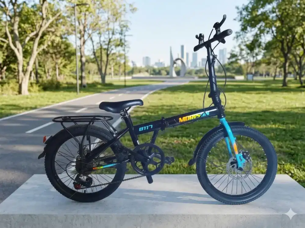 Sepeda Lipat 20 MS 8117 HTM BIRU