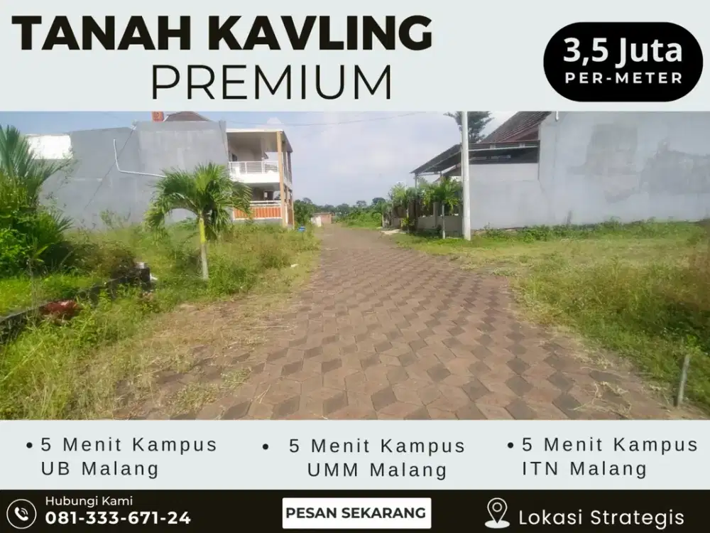 Akses 2 Mobil 5 Menit Kampus ITN Malang Tanah Malang Untuk Dibangun Rukost