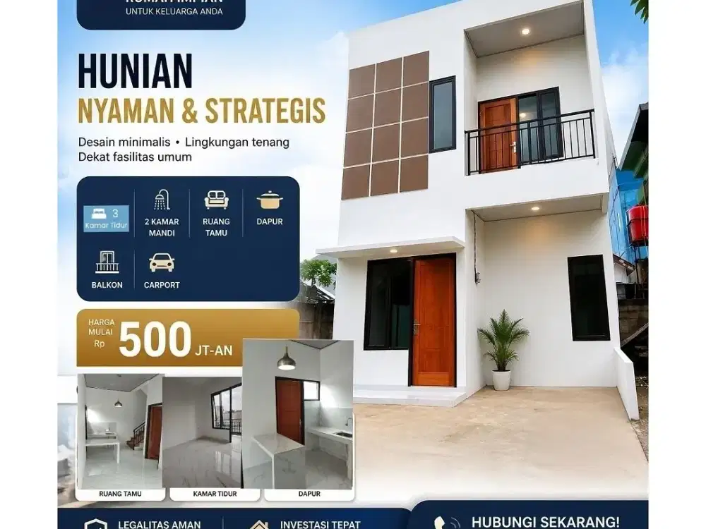 2 Unit Rumah New Dp Bebas Free All Biaya Dekat Gerbang Tol Cisalak Depok