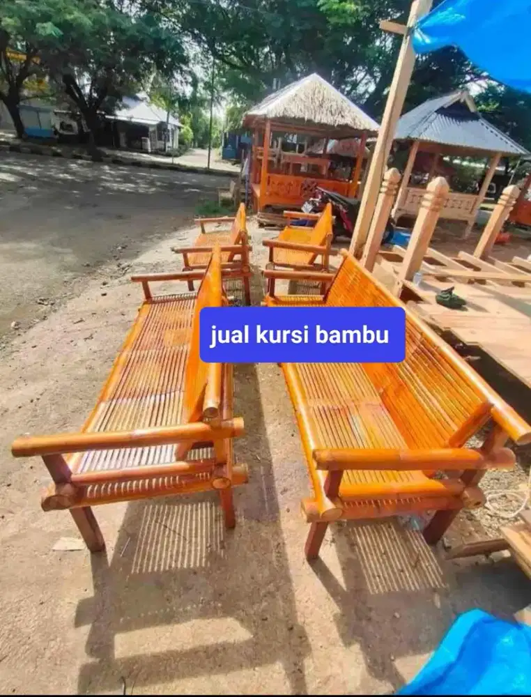 Jual kursi bambu tangga lipat tirai gulung dan laen2
