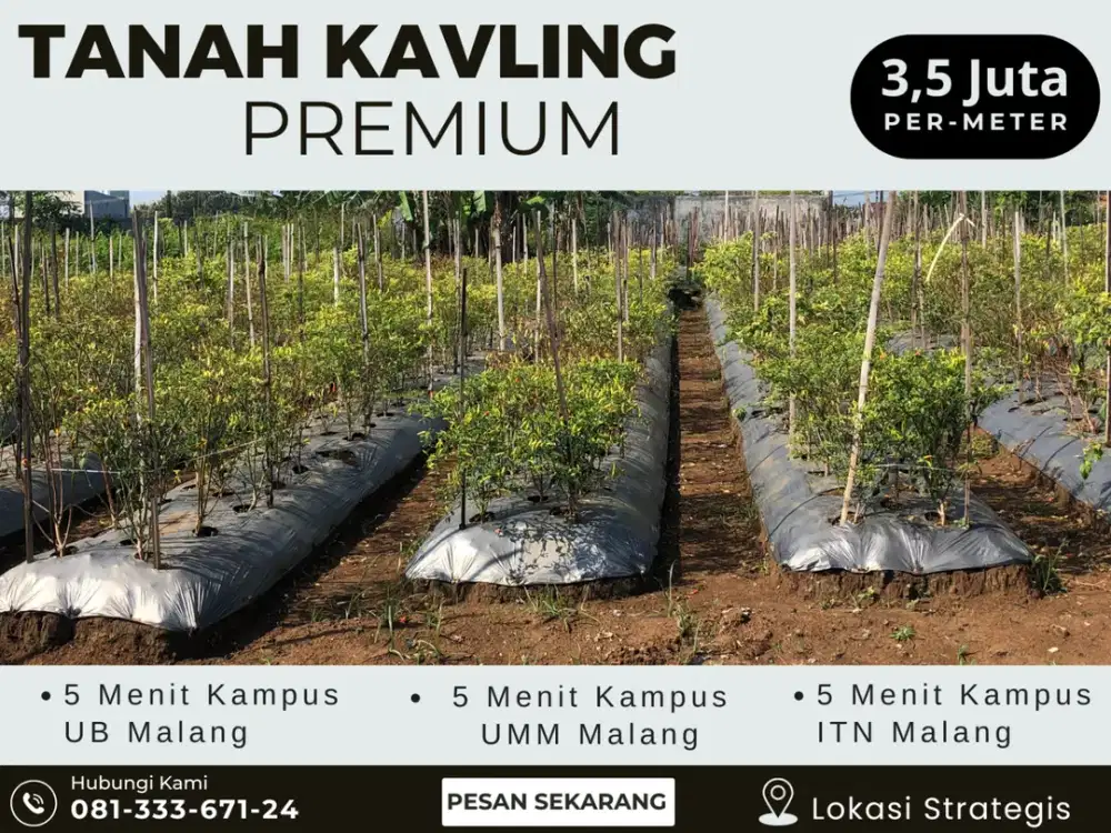 5 Menit Kampus UIN Malang Tanah Malang SHM Ready Untuk Dibangun Kost