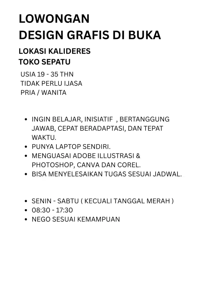 BUKA LOWONGAN DESIGN GRAFIS JAKARTA BARAT