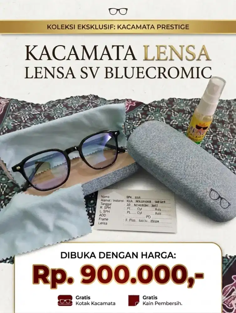 DIJUAL KACAMATA LENSA SV BLUECROMIC