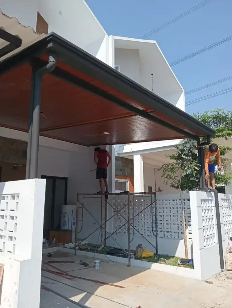 kanopi alderon double layer+plafon pvc modern