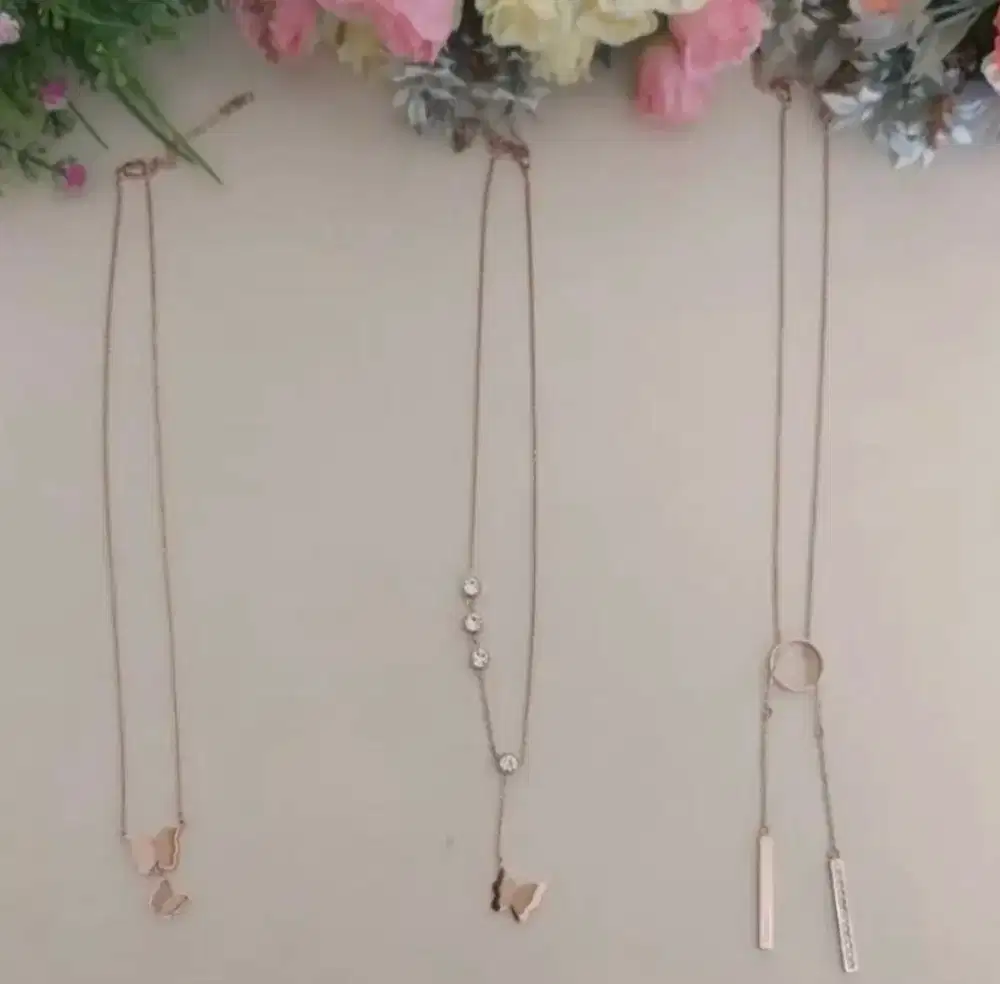 Dijual satuan/borongan kalung titaniun rose gold cantik elegan