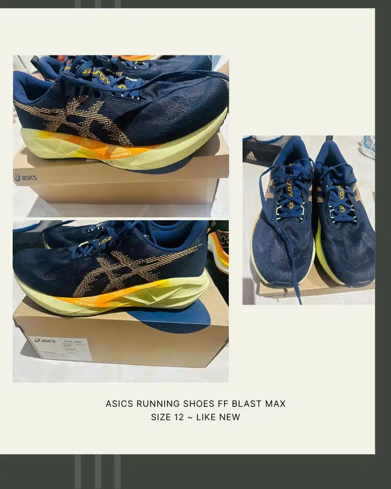 Sepatu Lari Pria Asics Novablast 5 Indigo Blue Size 12