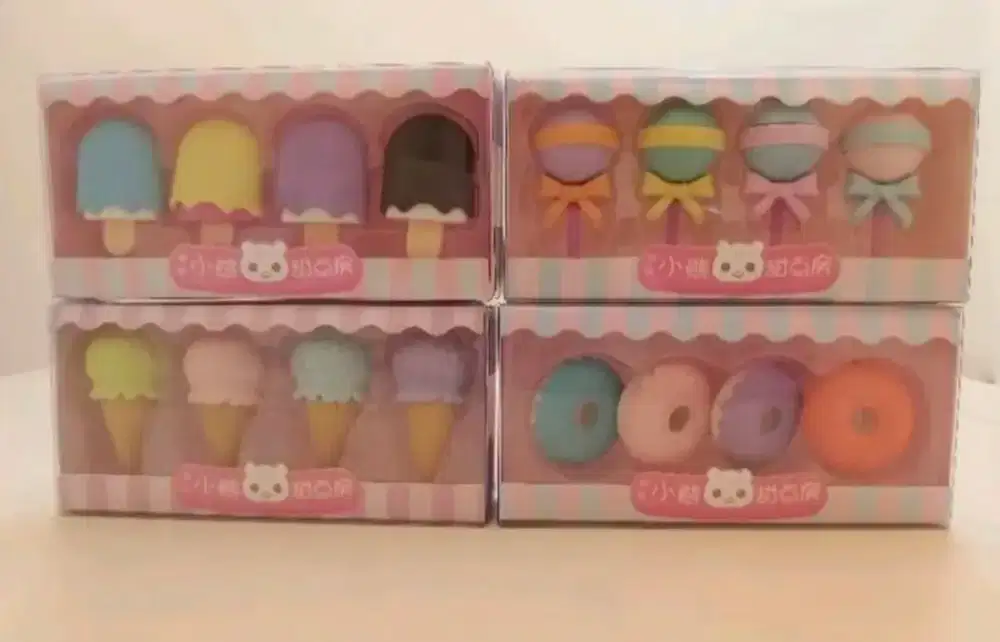 Dijual satuan/borongan Pajangan lucu karet 1 set bentuk donat, lolipop