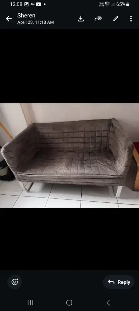 Sofa ikea warna  abu abu ,
