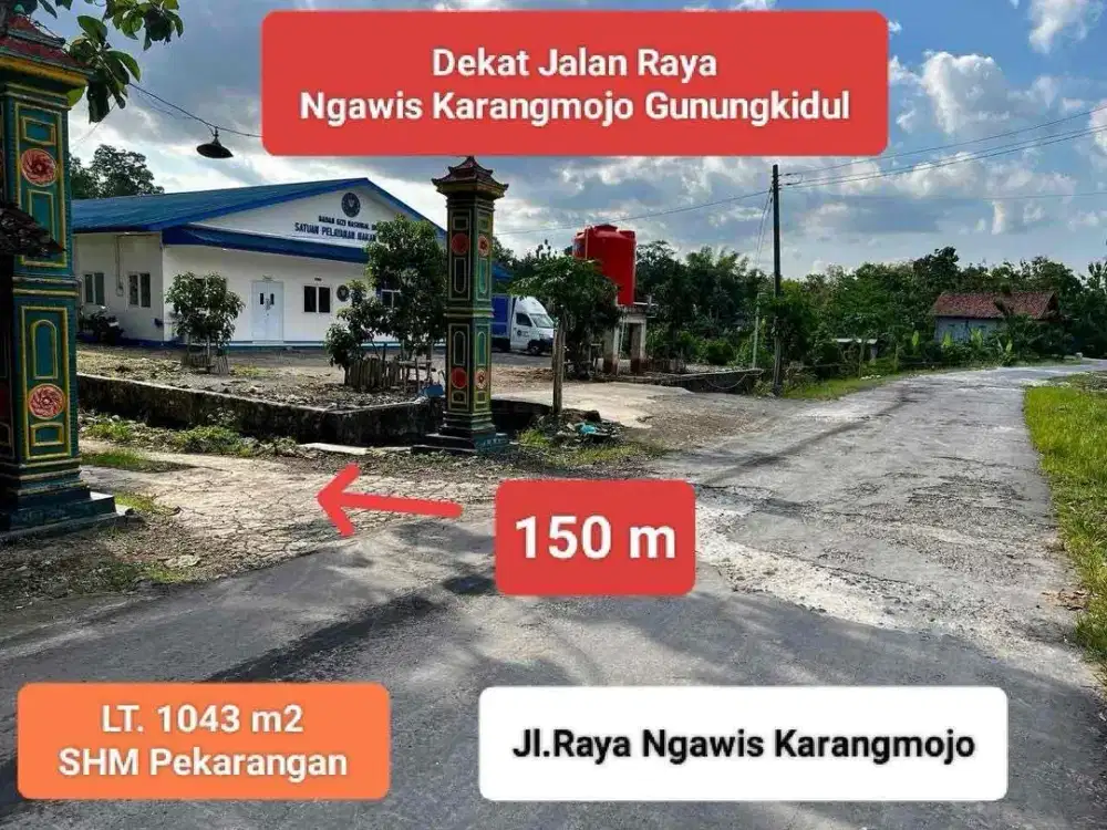 Jual Tanah Pekarangan Murah SHM di Ngawis Karangmojo Gunungkidul