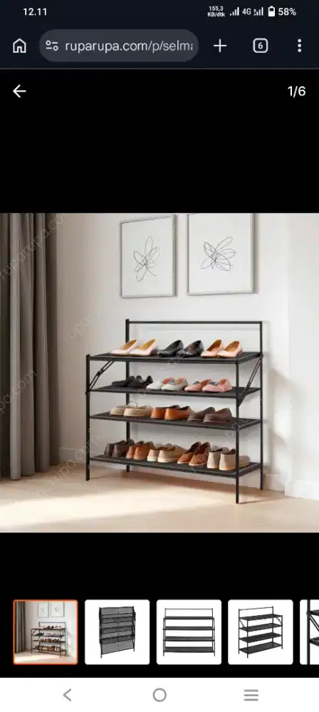 PROMO!! SELMA NORTON FOLDABLE SHOE RACK 4'S