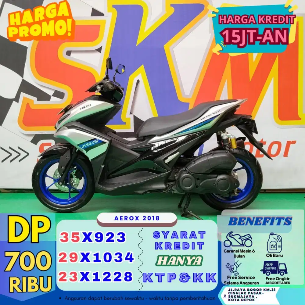 ( aerox tahun 2018 DP:700  cicilan 0% via blibli cash credit