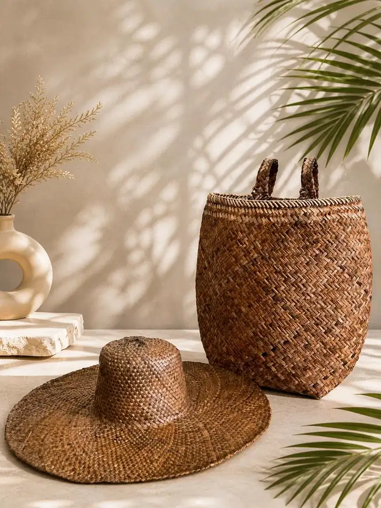 Topi dan tas anyam mewah