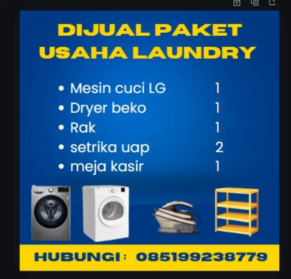 Dijual paket usaha laundry full package
