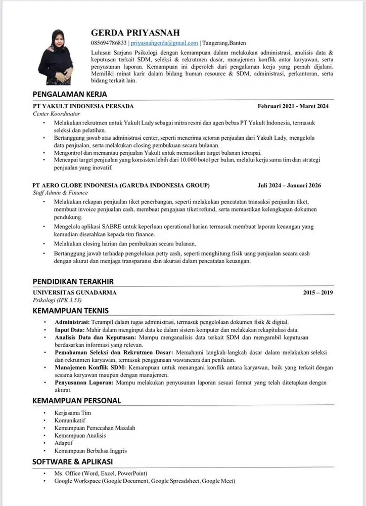 Cari Pekerjaan || Admin & Finance