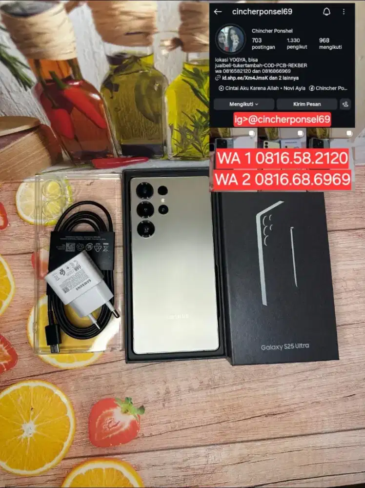 SAMSUNG S25 ULTRA ram 12 siap pakai grns 11 26 free adaptor n case