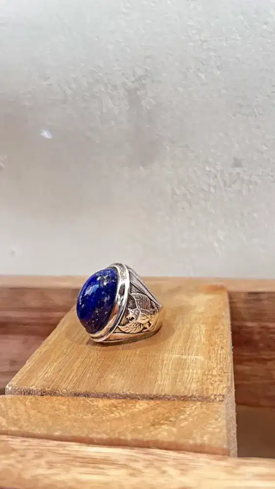 Batu Lapis lazuli ring perak