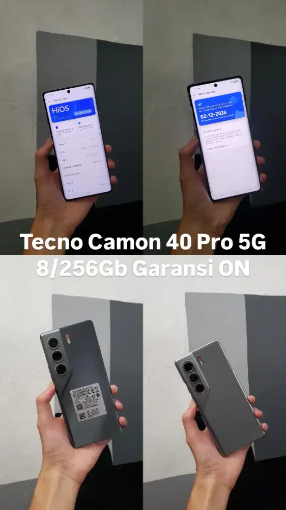 Tecno Camon 40 Pro 5G 8/256Gb Indonesia Fullset Ori Garansi ON