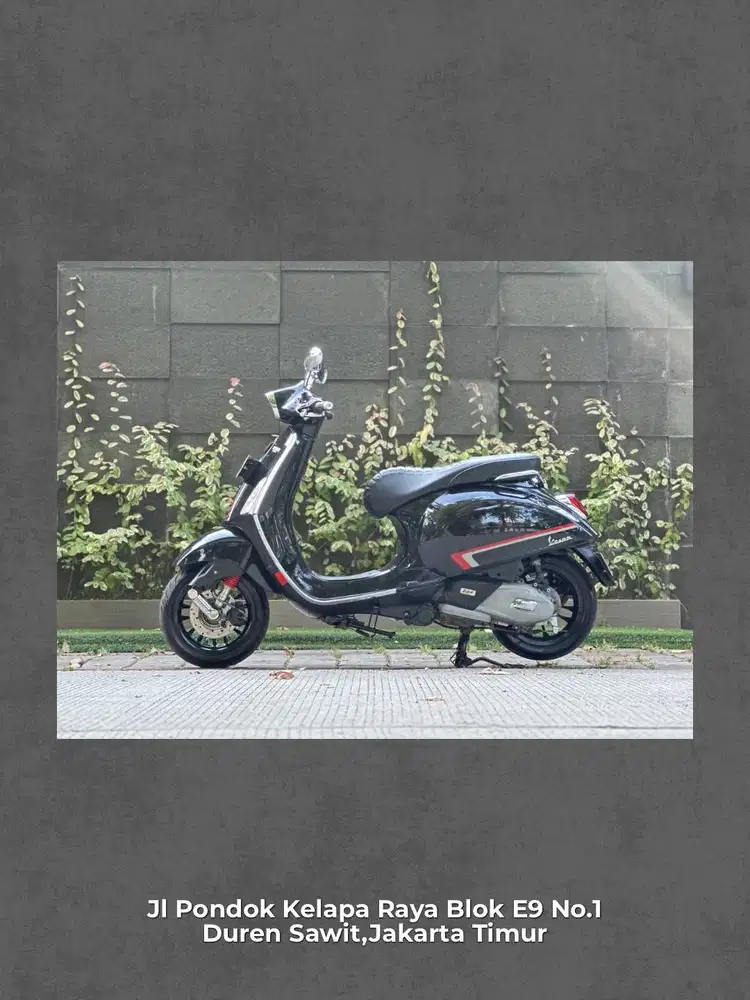 PIAGGIO VESPA SPRINT S150 IGET ABS FACELIFT Tahun 2019 WARNA BLACK VUL