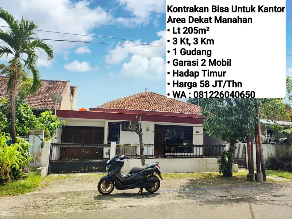 Sewa Rumah Area Dekat Manahan, Bisa Untuk Kantor, Dekat Manahan, Solo Square, Alila Hotel
