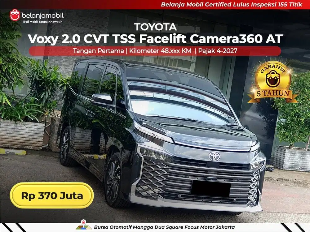 [ GARANSI 5TH ] Toyota Voxy 2.0 CVT TSS Facelift Camera360 2022/2023