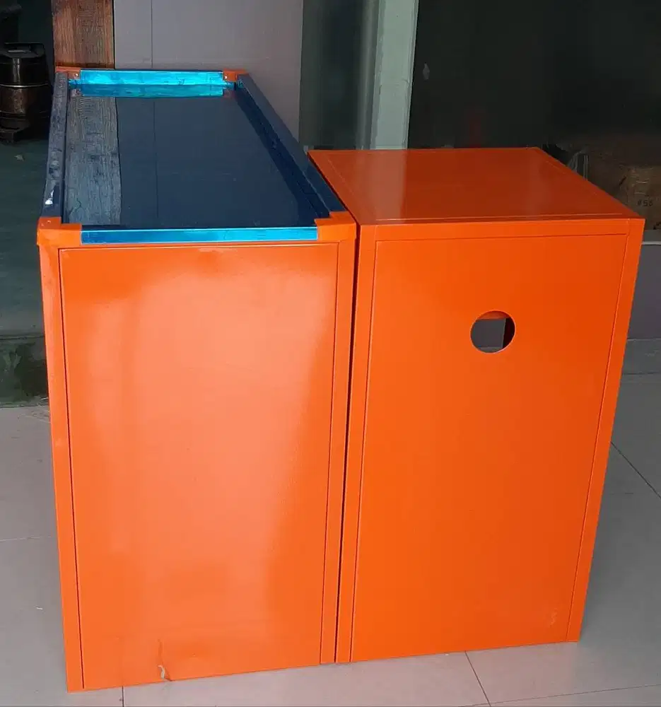 MEJA KASIR POLOS STANDART P. 100 CM FULL PLAT BESI HARGA MURAH