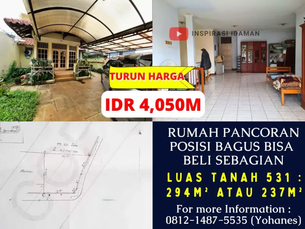 Rumah Pancoran Lokasi Strategis Harga dibawah NJOP
