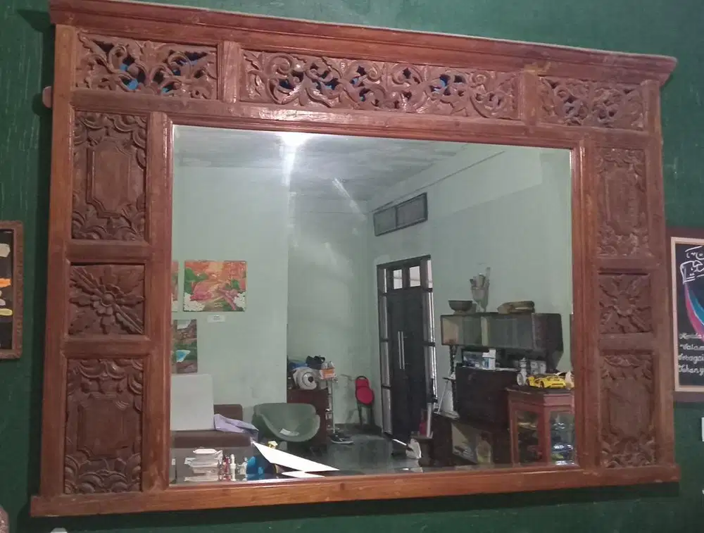 Pigura Cermin Ukiran Bali Kayu Jati