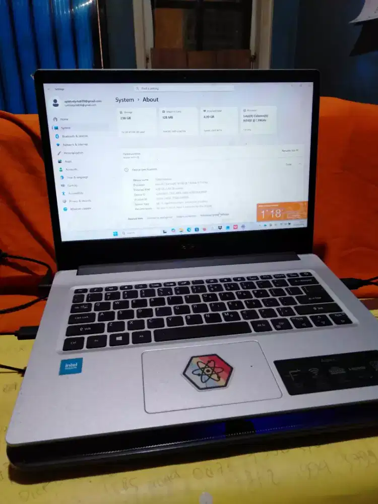 Laptop Acer 3 n5100 mulus SSD 4gb segel  murah