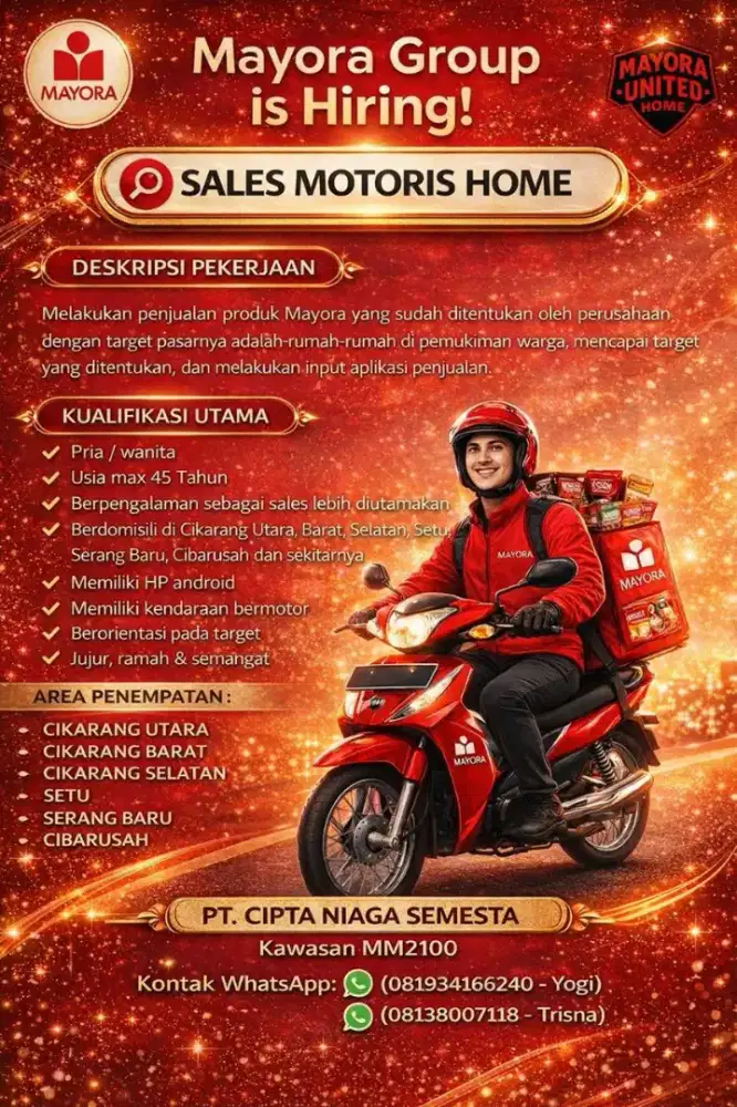 SALES DIRECT SELLING DOOR TO DOOR MAYORA