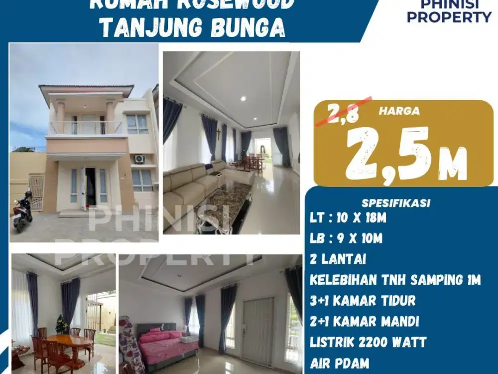 Dijual Rumah Cantik di Rosewood Tanjung Bunga – Full Furnish, Siap Huni!