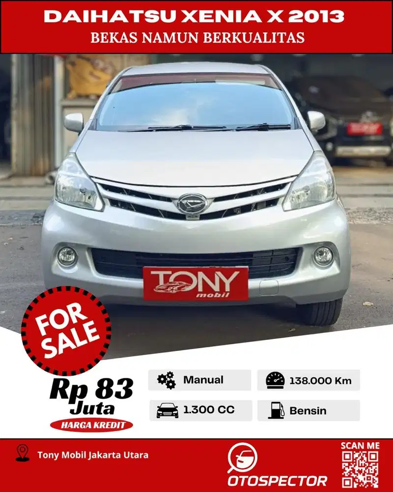 #Tony Mobil# Daihatsu Xenia 1.3 X Manual 2013 Silver