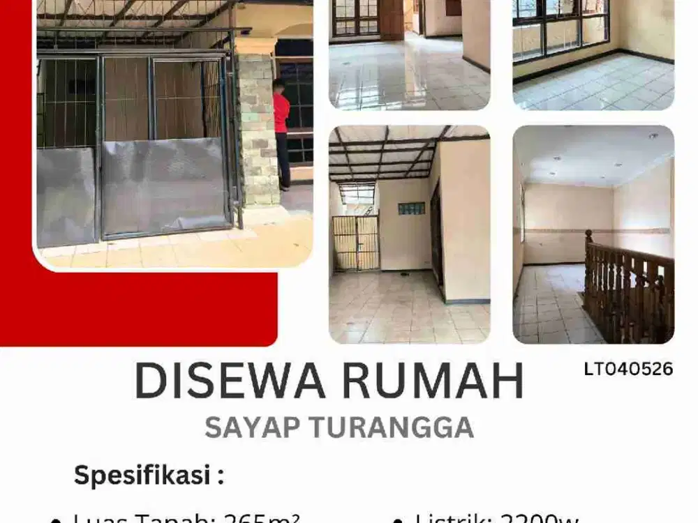 Disewakan rumah di sayap Turangga