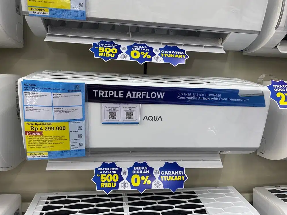 AQUA AC 0.5 PK Triple Airflow Hemat Listrik Bisa Cicilan Home Credit