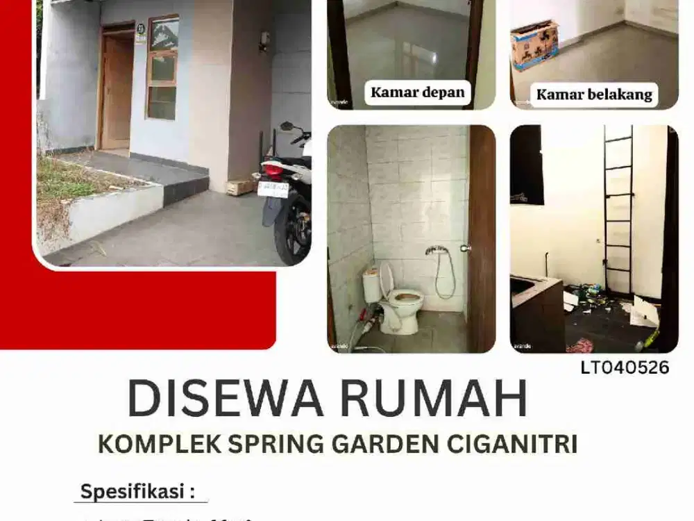 Disewakan rumah di komplek spring garden tirtawangi ciganitri