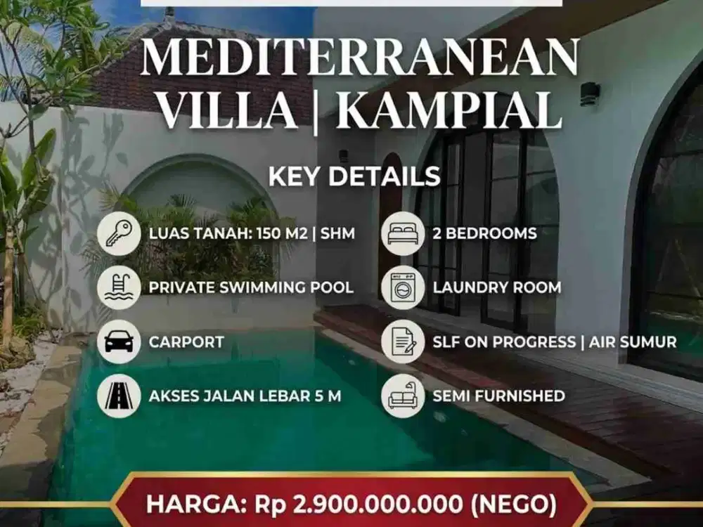 VILLA MINIMALIS 2 MENIT KE JALAN UTAMA DI KAMPIAL NUSA DUA BALI