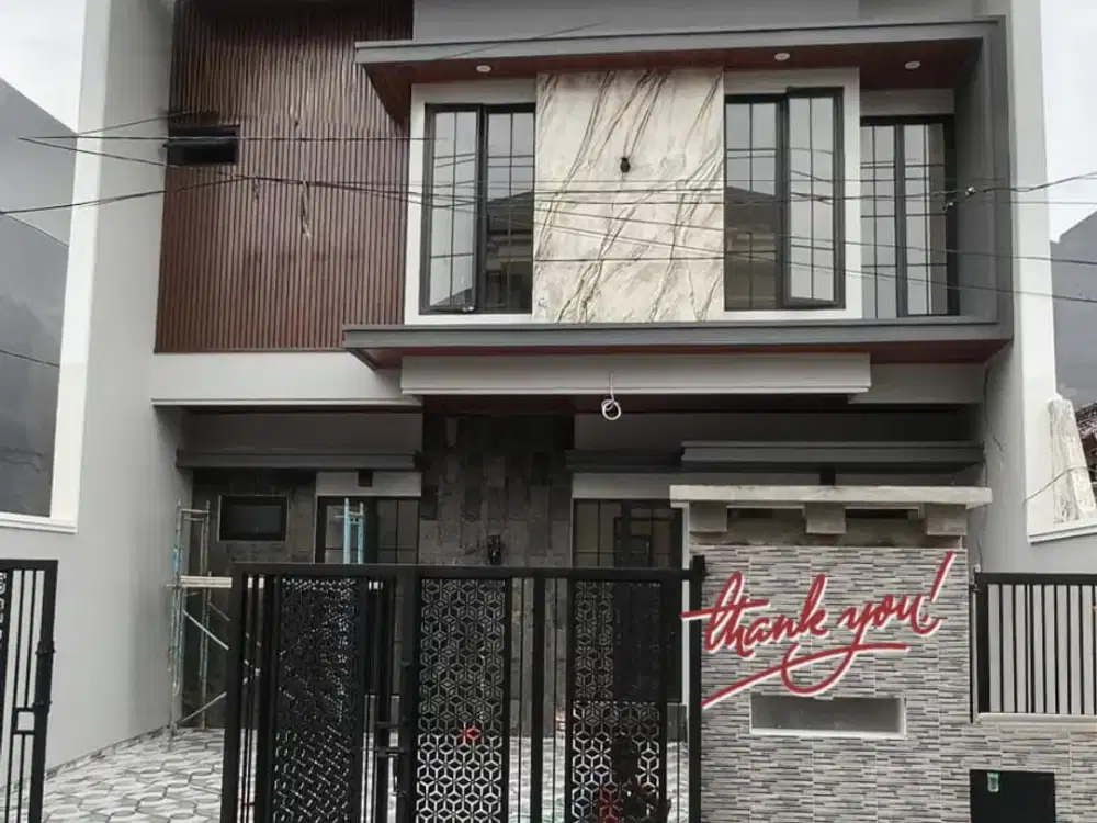 modern kontemporer. rumah siap huni di wisma permai surabaya