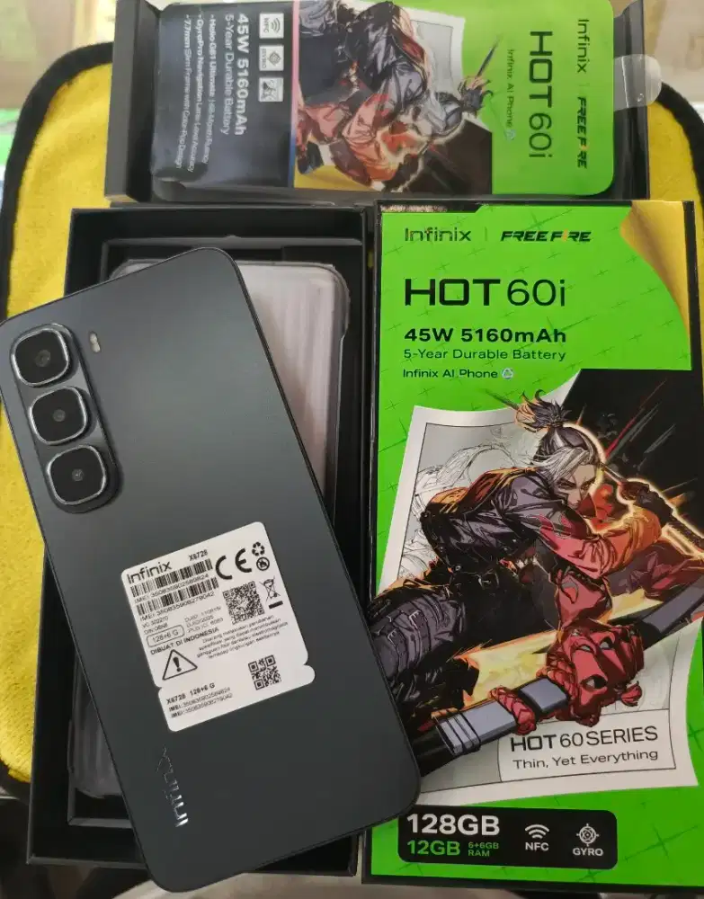 Infinix Hot 60i Nfc ram 6/128 lecet pemakaian dan masih garansi