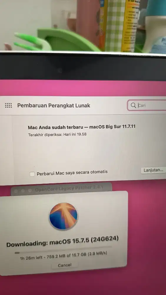 install macbook gagal update atau stuck di versi lama