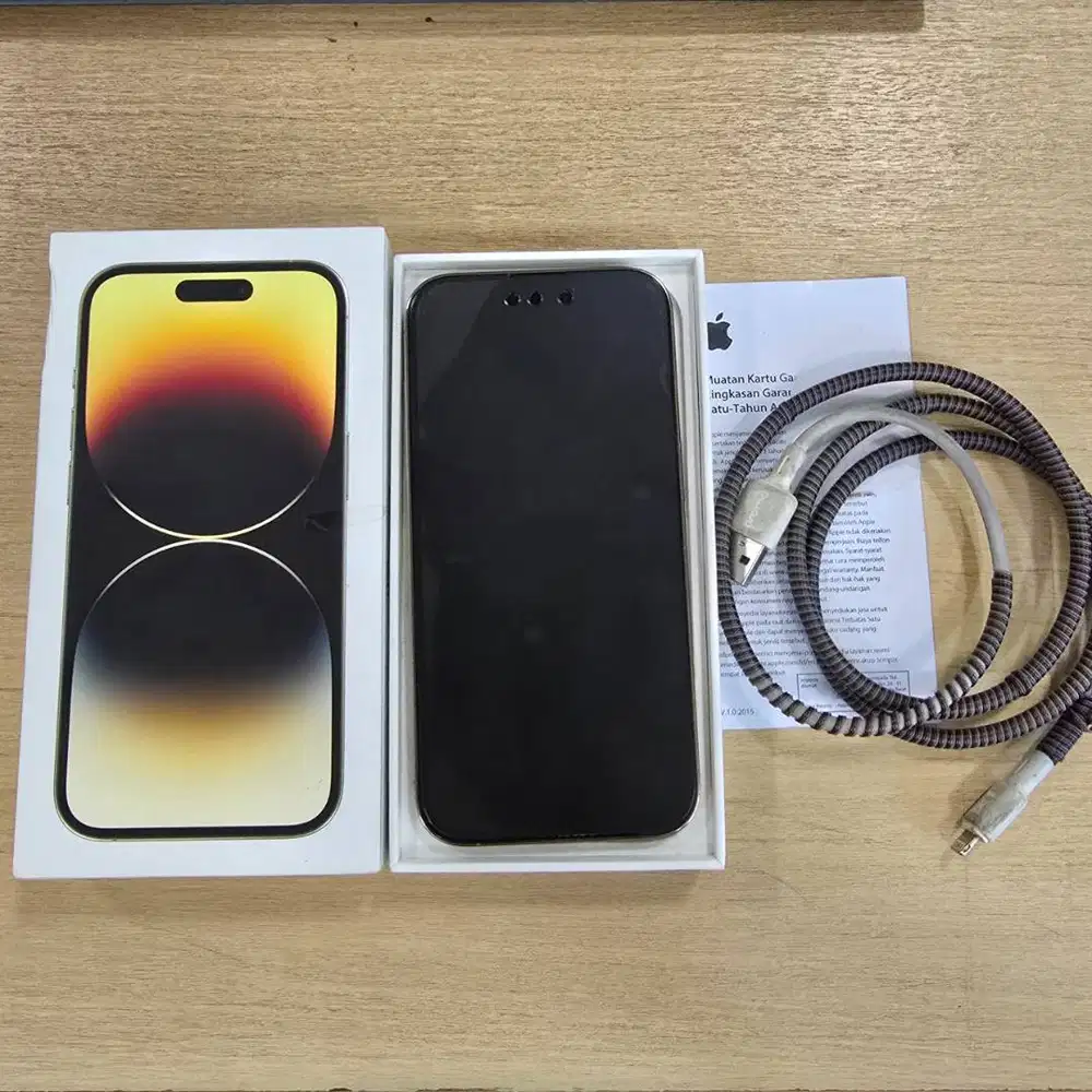 Preloved Iphone 14 Pro 128 iBox warna Gold
