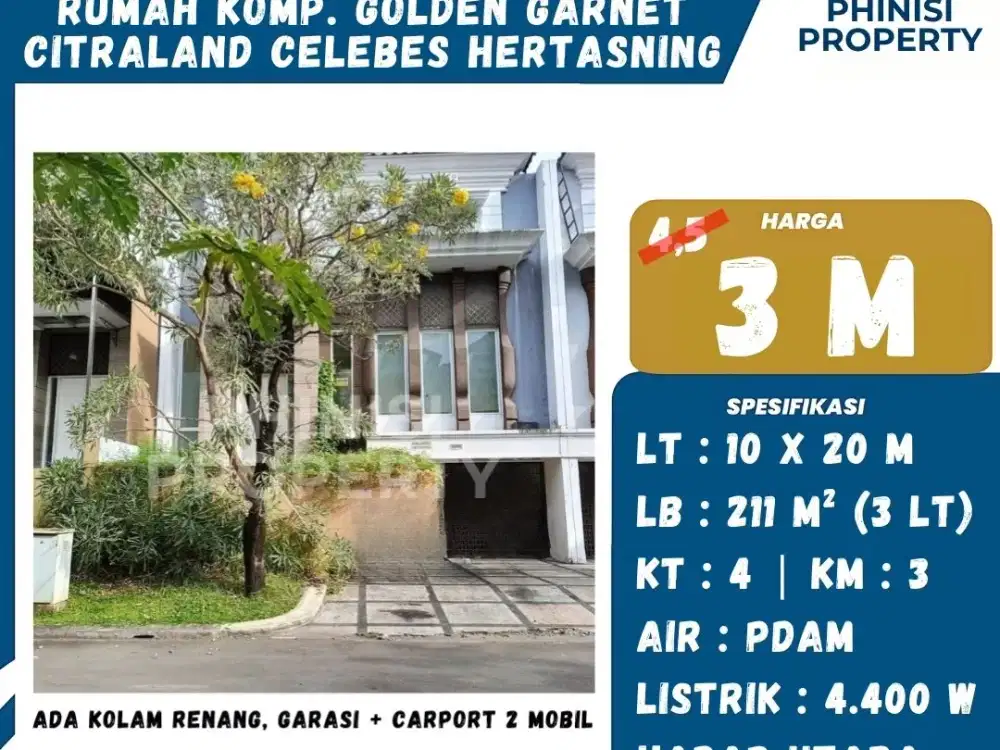 Rumah Komp. Golden Garnet Citraland Celebes Hertasning