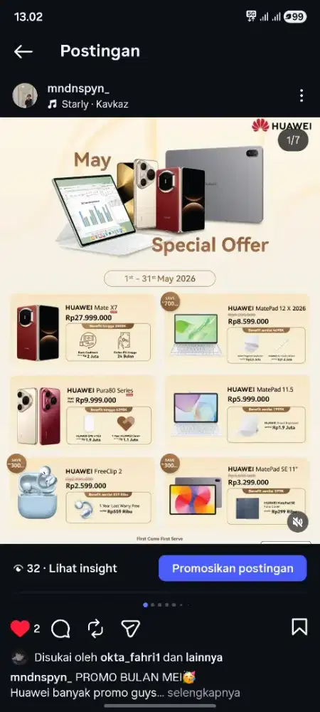 Promo huawei bulan mei
