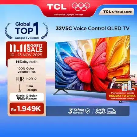 TCL Ultimate QLED FHD TV 32 inch V5C - HDR 10 - Dolby Audio - Google