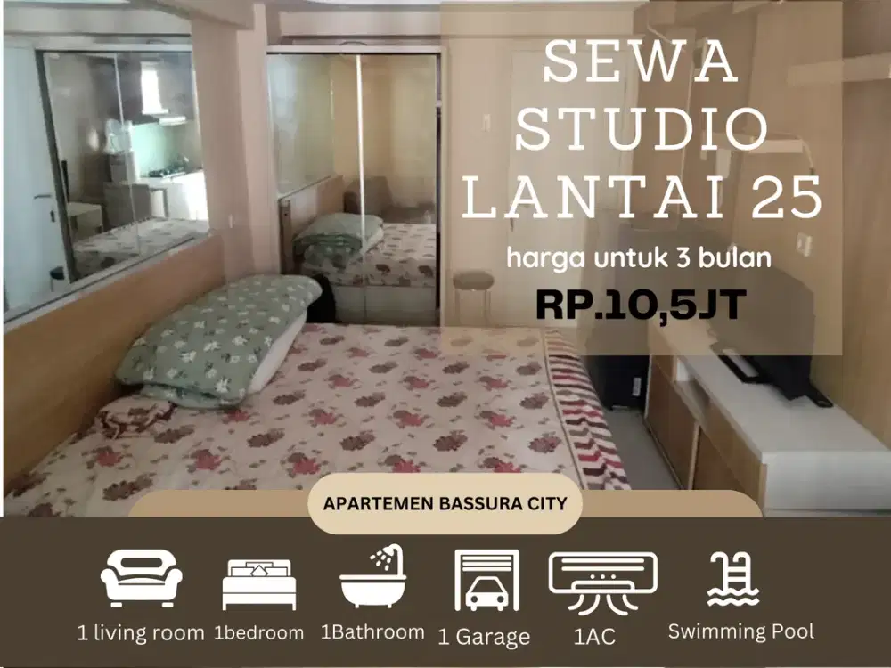 sewa studio full furnis dekat mall apartemen bassura city