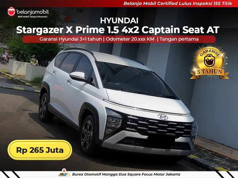 [ GARANSI 5TH ] Hyundai Stargazer X Prime 1.5 Captain Seat 2025 2026