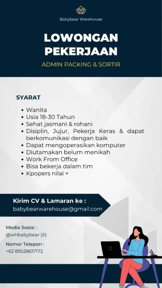 LOWONGAN KERJA ADMIN WAREHOUSE KPOP