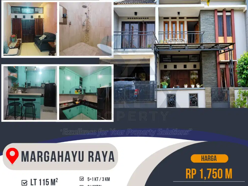 Rumah kokoh 2 lantai di Margahayu Raya, Kota Bandung