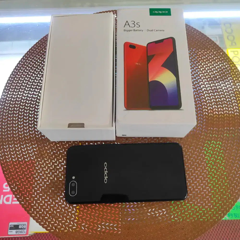 2nd Oppo A3s Ram 6/128GB warna black Full set