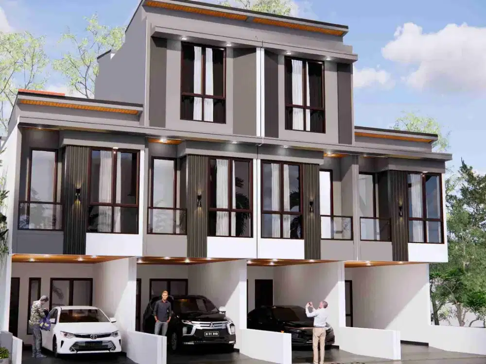 Rumah baru bangunan 2 lantai 5 menit dr stasiun juanda pasar baru