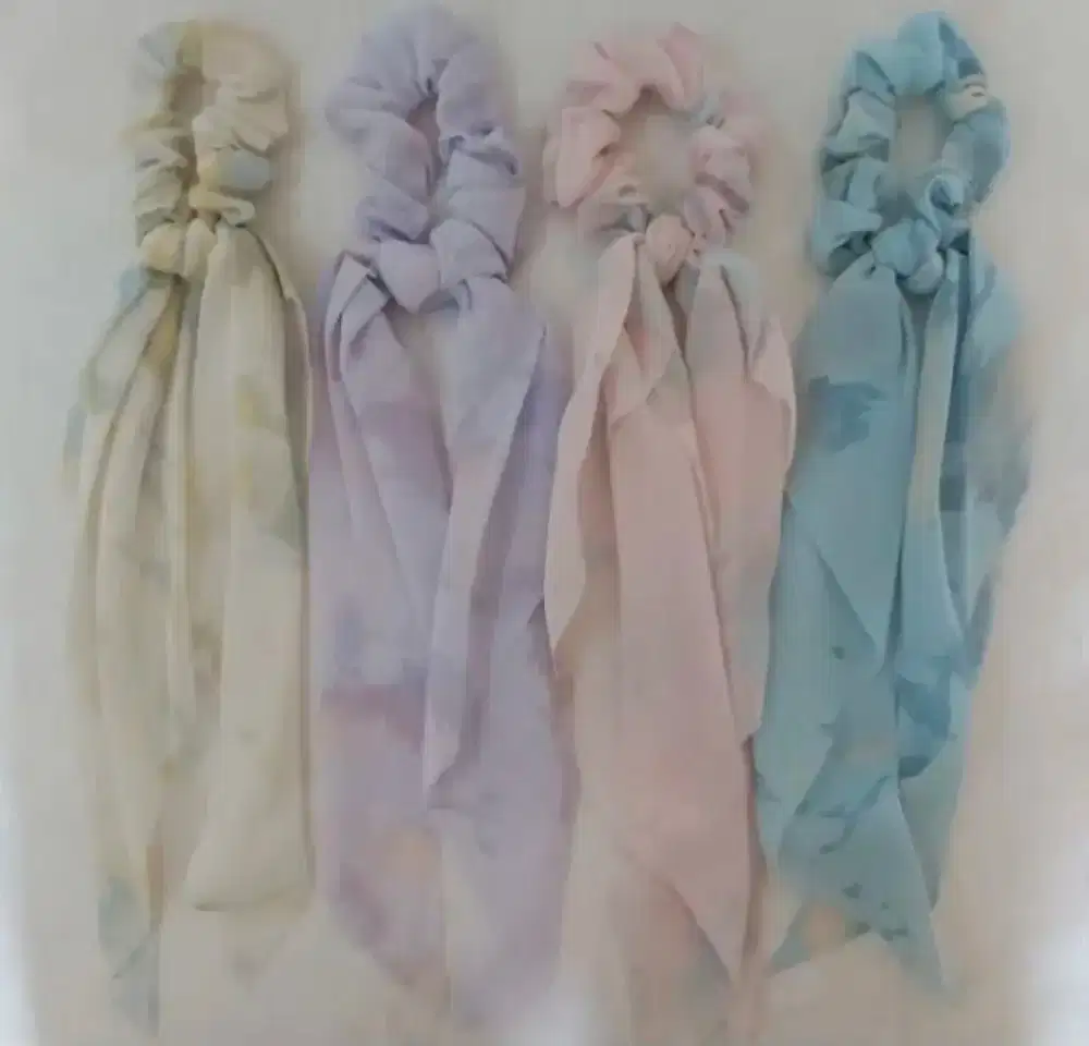 Dijual satuan/borongan Ikat rambut scrunchie pita murah