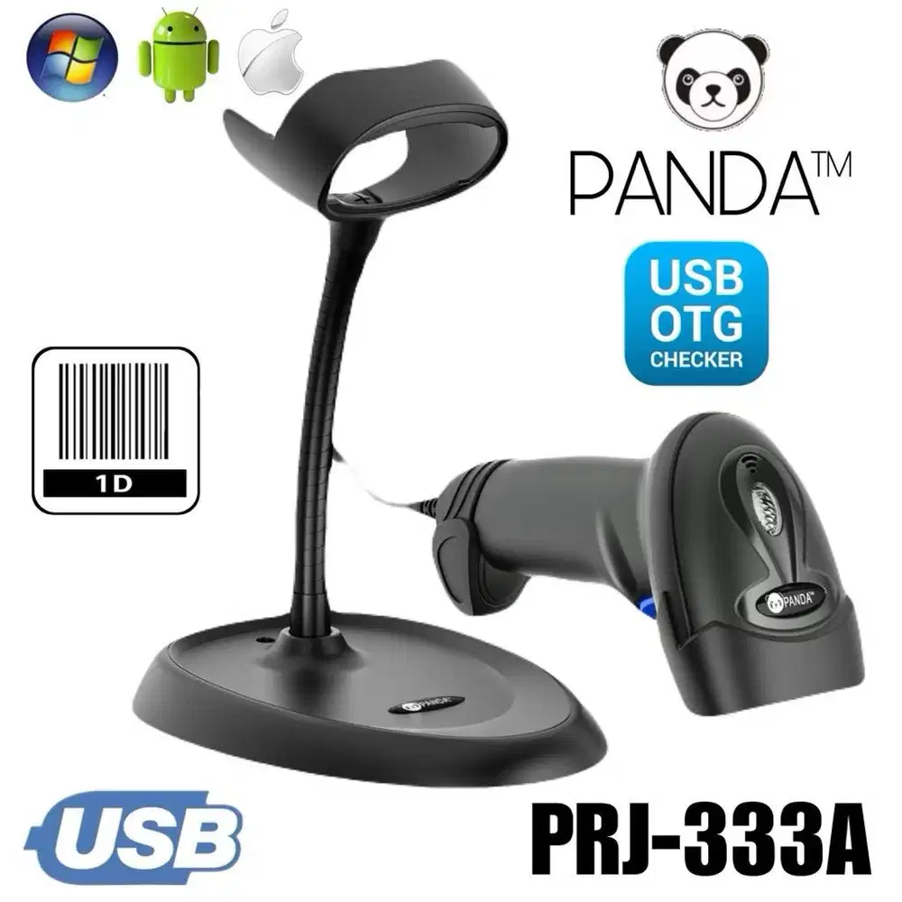 Auto-Sensing Laser 1D Barcode Scanner PANDA PRJ-333A Auto-Scan USB